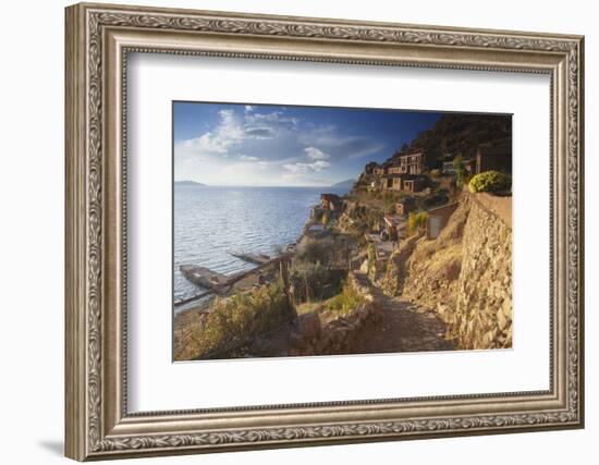 Village of Yumani on Isla del Sol (Island of the Sun), Lake Titicaca, Bolivia, South America-Ian Trower-Framed Photographic Print