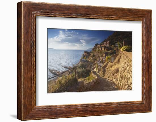 Village of Yumani on Isla del Sol (Island of the Sun), Lake Titicaca, Bolivia, South America-Ian Trower-Framed Photographic Print