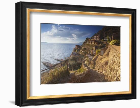 Village of Yumani on Isla del Sol (Island of the Sun), Lake Titicaca, Bolivia, South America-Ian Trower-Framed Photographic Print