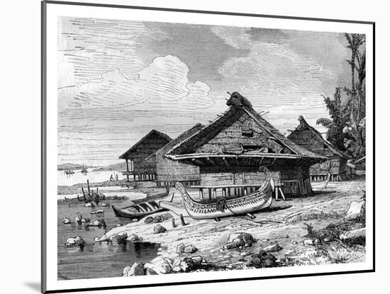Village on Seram, Indonesia, 19th Century-J Moynet-Mounted Giclee Print
