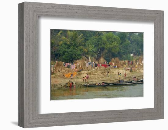 Village on the Bank of the Hooghly River, Part of the Ganges River, West Bengal, India, Asia-Bruno Morandi-Framed Photographic Print