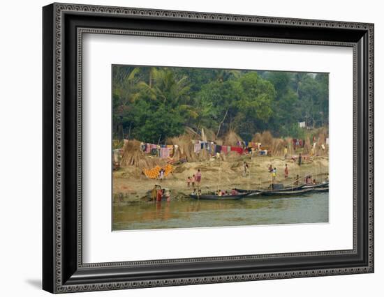 Village on the Bank of the Hooghly River, Part of the Ganges River, West Bengal, India, Asia-Bruno Morandi-Framed Photographic Print