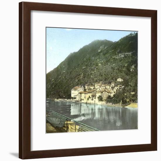 Village on the Banks of the Lake Como (Italy), Circa 1890-Leon, Levy et Fils-Framed Photographic Print