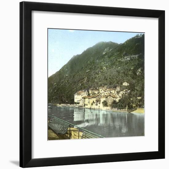 Village on the Banks of the Lake Como (Italy), Circa 1890-Leon, Levy et Fils-Framed Photographic Print