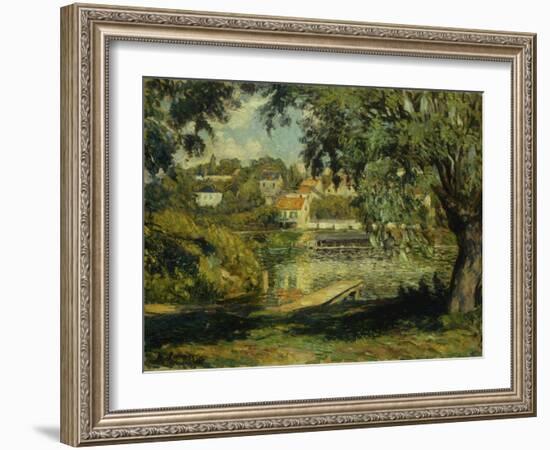 Village on the Banks of the River; Village Au Bord De La Riviere, C.1900-Henri Lebasque-Framed Giclee Print