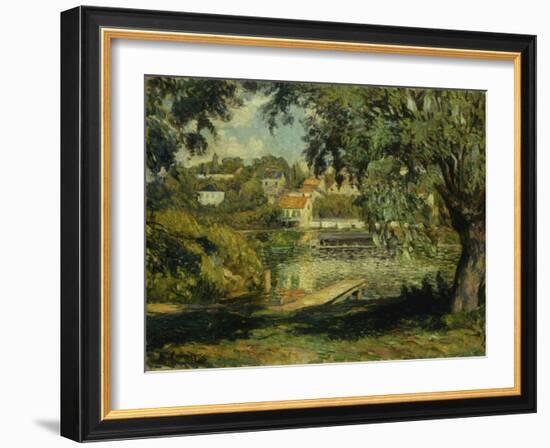 Village on the Banks of the River; Village Au Bord De La Riviere, C.1900-Henri Lebasque-Framed Giclee Print