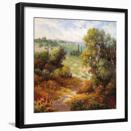 Village on the Hillside-Marino-Framed Art Print