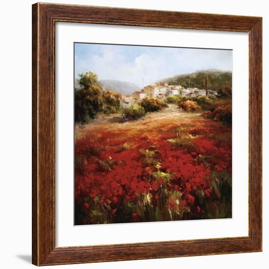 Village Poppies-Marino-Framed Art Print