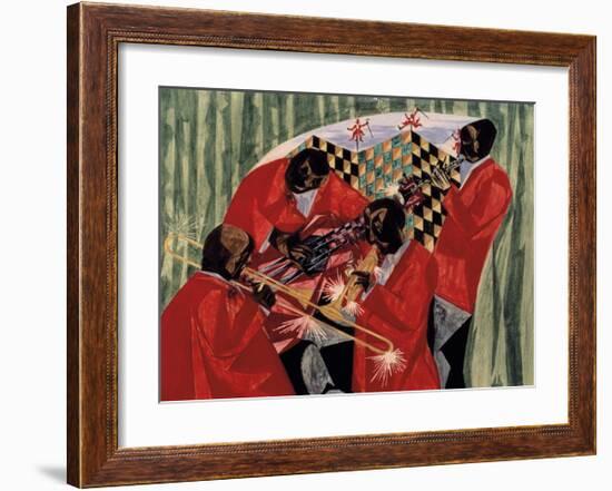 Village Quartet, 1954-Jacob Lawrence-Framed Giclee Print