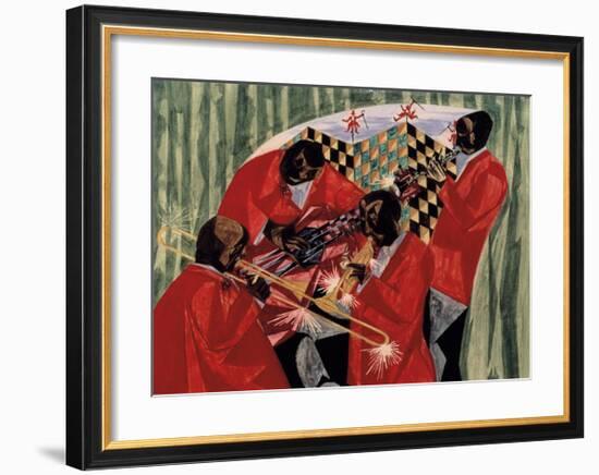 Village Quartet, 1954-Jacob Lawrence-Framed Giclee Print