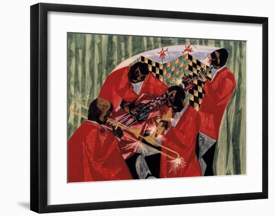 Village Quartet, 1954-Jacob Lawrence-Framed Giclee Print