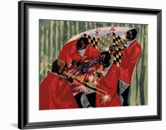 Village Quartet, 1954-Jacob Lawrence-Framed Giclee Print