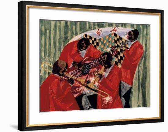 Village Quartet, 1954-Jacob Lawrence-Framed Giclee Print