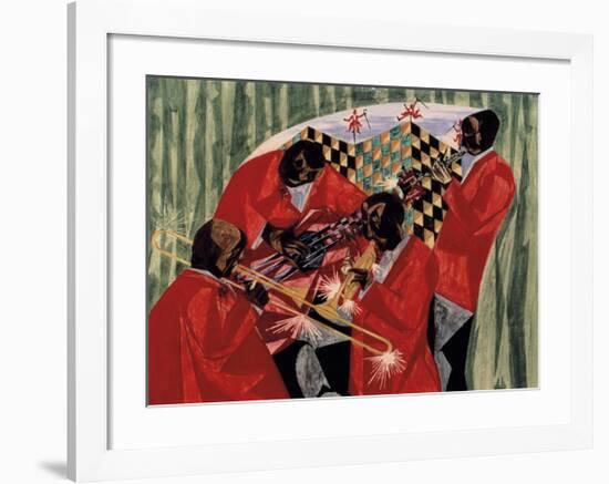 Village Quartet, 1954-Jacob Lawrence-Framed Giclee Print