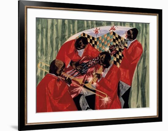 Village Quartet, 1954-Jacob Lawrence-Framed Giclee Print