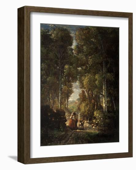 Village Road (Le Chemin Du Village) C.1830-60 (Oil on Canvas)-Constant-emile Troyon-Framed Giclee Print