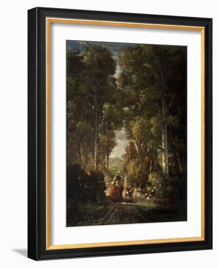 Village Road (Le Chemin Du Village) C.1830-60 (Oil on Canvas)-Constant-emile Troyon-Framed Giclee Print