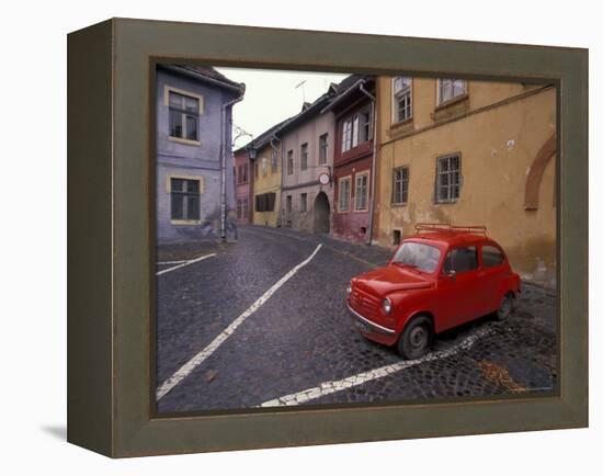 Village Roadway and Car, Sighishoara, Romania-Gavriel Jecan-Framed Premier Image Canvas