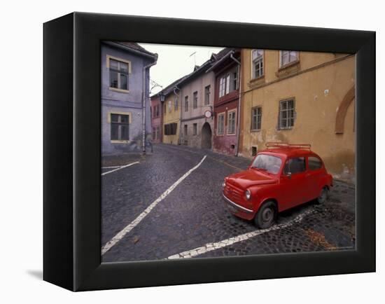 Village Roadway and Car, Sighishoara, Romania-Gavriel Jecan-Framed Premier Image Canvas