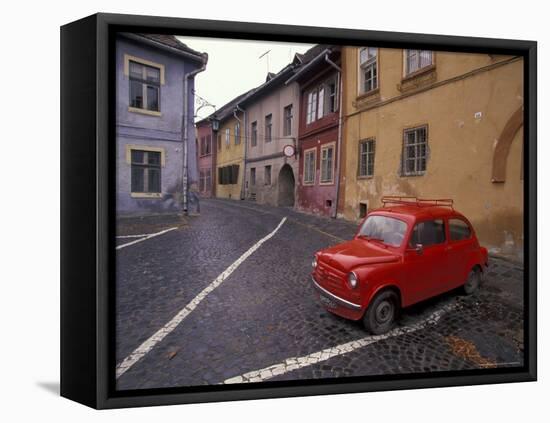 Village Roadway and Car, Sighishoara, Romania-Gavriel Jecan-Framed Premier Image Canvas