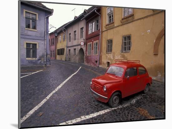 Village Roadway and Car, Sighishoara, Romania-Gavriel Jecan-Mounted Photographic Print