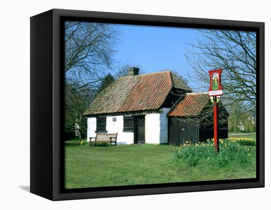 Village Sign and Smithy, Thriplow, Cambridgeshire-Peter Thompson-Framed Premier Image Canvas