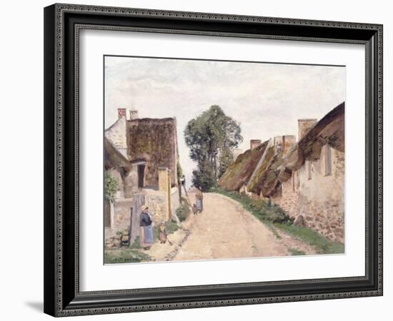 Village Sstreet, Auvers-Sur-Oise, 1873-Camille Pissarro-Framed Giclee Print