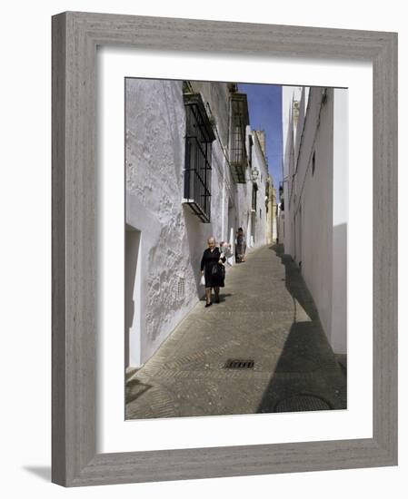 Village Street, Arcos De La Frontera, Cadiz, Andalucia, Spain-Michael Busselle-Framed Photographic Print