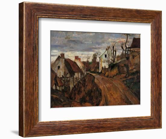 Village Street in Auvers-Paul Cézanne-Framed Giclee Print