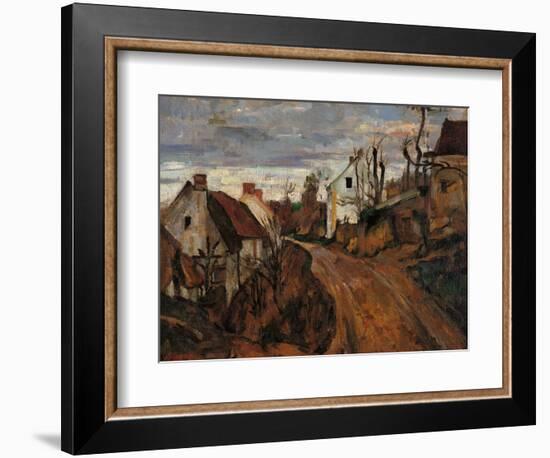 Village Street in Auvers-Paul Cézanne-Framed Giclee Print