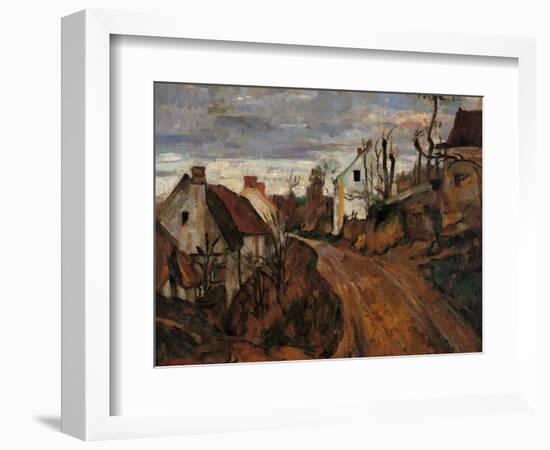 Village Street in Auvers-Paul Cézanne-Framed Giclee Print