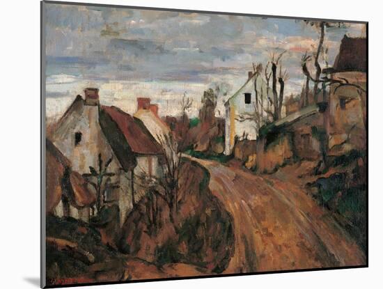 Village Street in Auvers-Paul Cézanne-Mounted Art Print