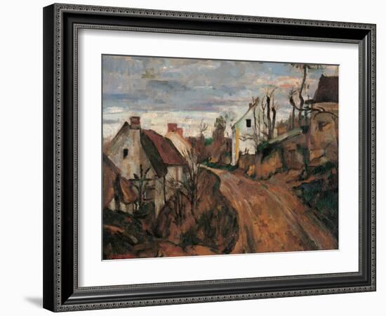 Village Street in Auvers-Paul Cézanne-Framed Art Print