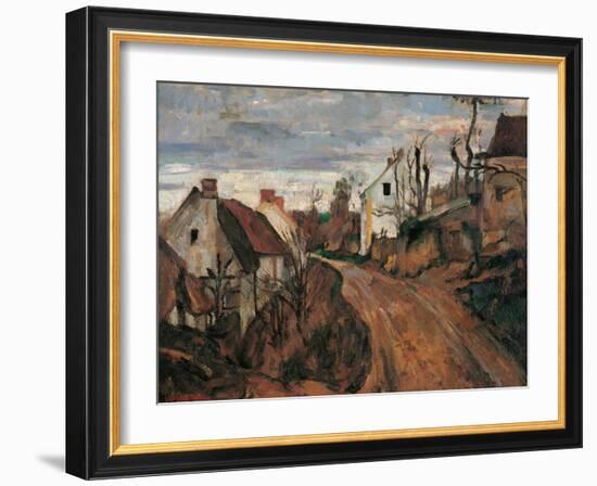 Village Street in Auvers-Paul Cézanne-Framed Art Print