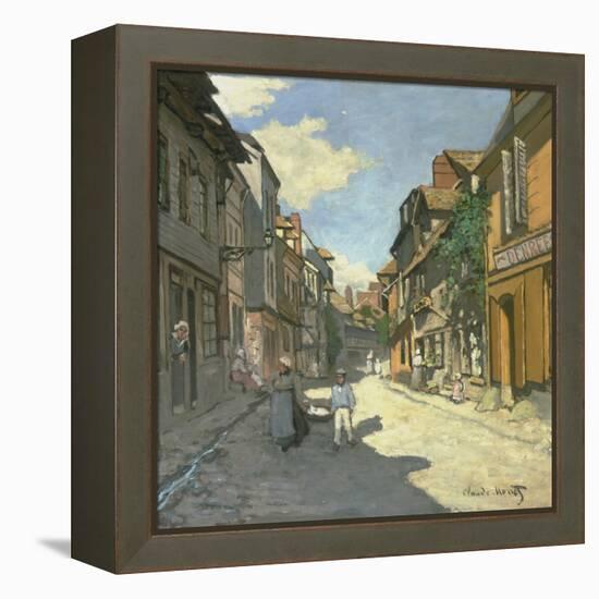 Village Street in Normandy (Rue De La Bavolle, Honfleur), about 1867-Claude Monet-Framed Premier Image Canvas