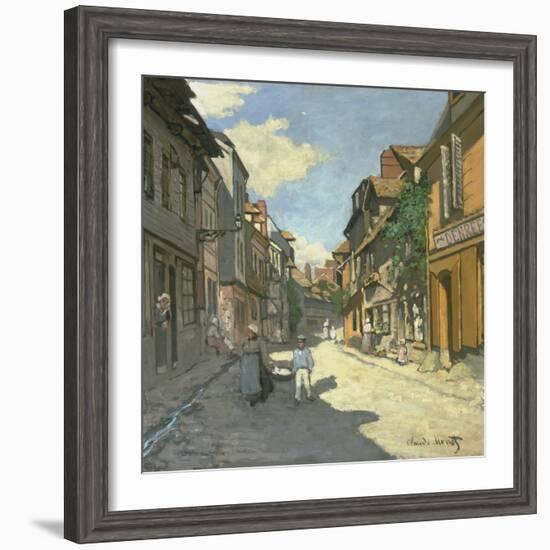 Village Street in Normandy (Rue De La Bavolle, Honfleur), about 1867-Claude Monet-Framed Giclee Print