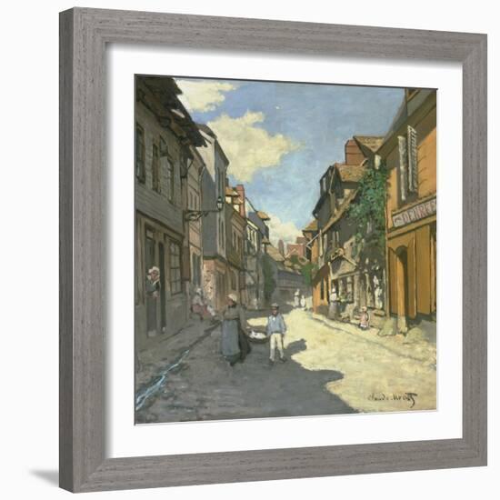 Village Street in Normandy (Rue De La Bavolle, Honfleur), about 1867-Claude Monet-Framed Giclee Print