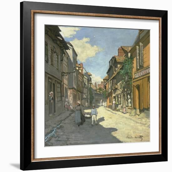 Village Street in Normandy (Rue De La Bavolle, Honfleur), about 1867-Claude Monet-Framed Giclee Print