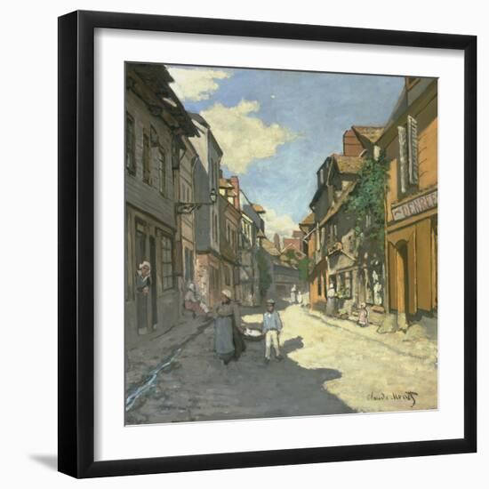 Village Street in Normandy (Rue De La Bavolle, Honfleur), about 1867-Claude Monet-Framed Giclee Print