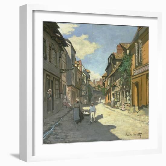 Village Street in Normandy (Rue De La Bavolle, Honfleur), about 1867-Claude Monet-Framed Giclee Print