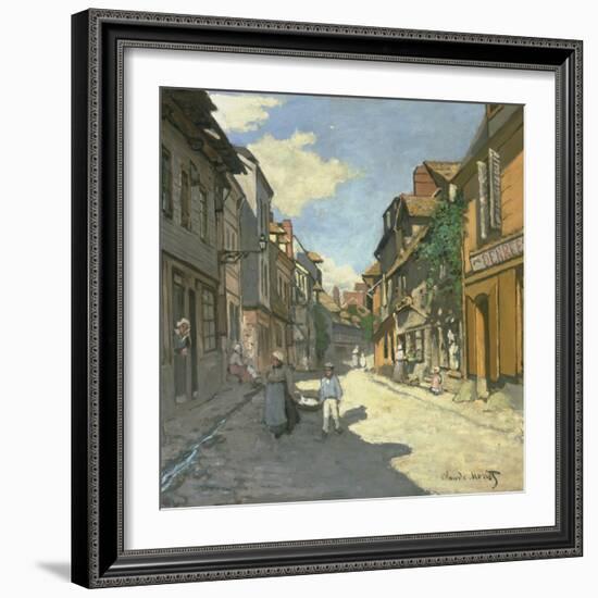 Village Street in Normandy (Rue De La Bavolle, Honfleur), about 1867-Claude Monet-Framed Giclee Print