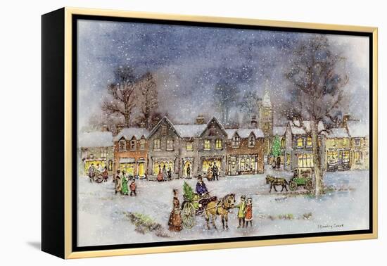 Village Street in the Snow-Stanley Cooke-Framed Premier Image Canvas