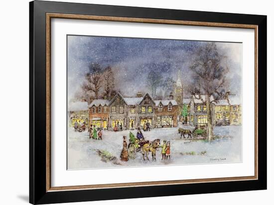 Village Street in the Snow-Stanley Cooke-Framed Giclee Print