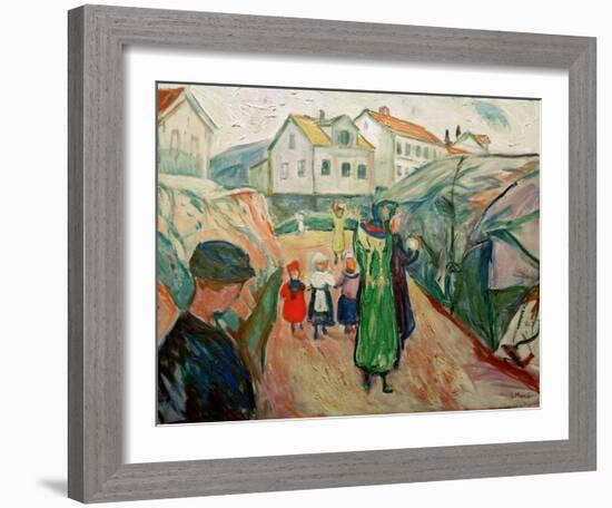 Village street Kragerö-Edvard Munch-Framed Giclee Print