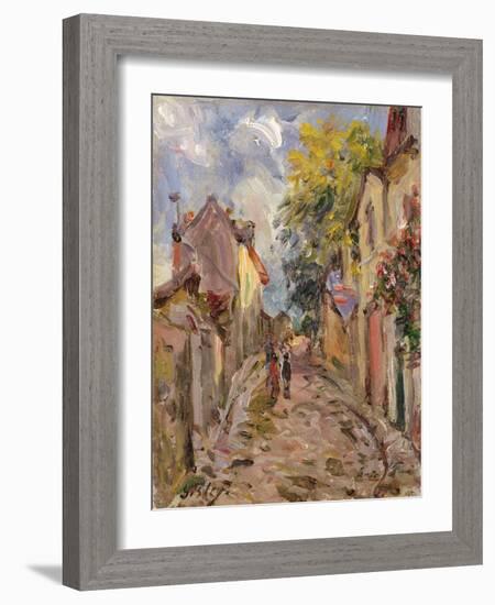 Village Street Scene-Alfred Sisley-Framed Giclee Print