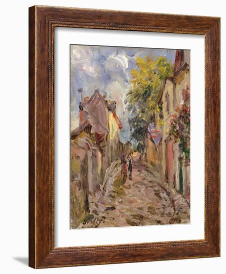 Village Street Scene-Alfred Sisley-Framed Giclee Print