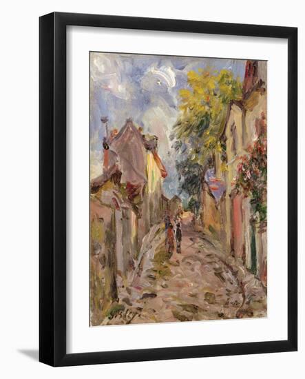 Village Street Scene-Alfred Sisley-Framed Giclee Print