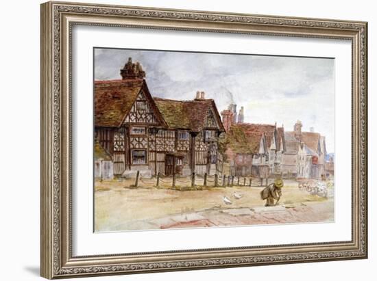 Village Street with Tudor Houses, C1864-1930-Anna Lea Merritt-Framed Giclee Print