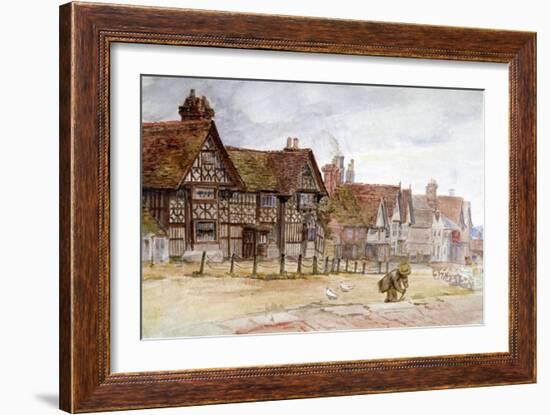 Village Street with Tudor Houses, C1864-1930-Anna Lea Merritt-Framed Giclee Print