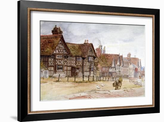 Village Street with Tudor Houses, C1864-1930-Anna Lea Merritt-Framed Giclee Print